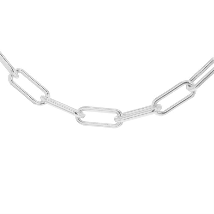 Faith & Brown Italian Crafted Paperclip Chain in Sterling Silver 32" - Necklace