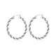 Faith & Brown Sterling Silver Stardust Twist Hoop Earrings 40mm - Earrings