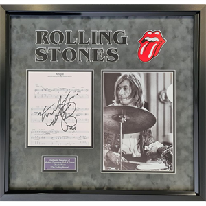 Charlie Watts of The Rolling Stones 16 x 12" Framed Personally Signed Photo & Signature Display - 711533