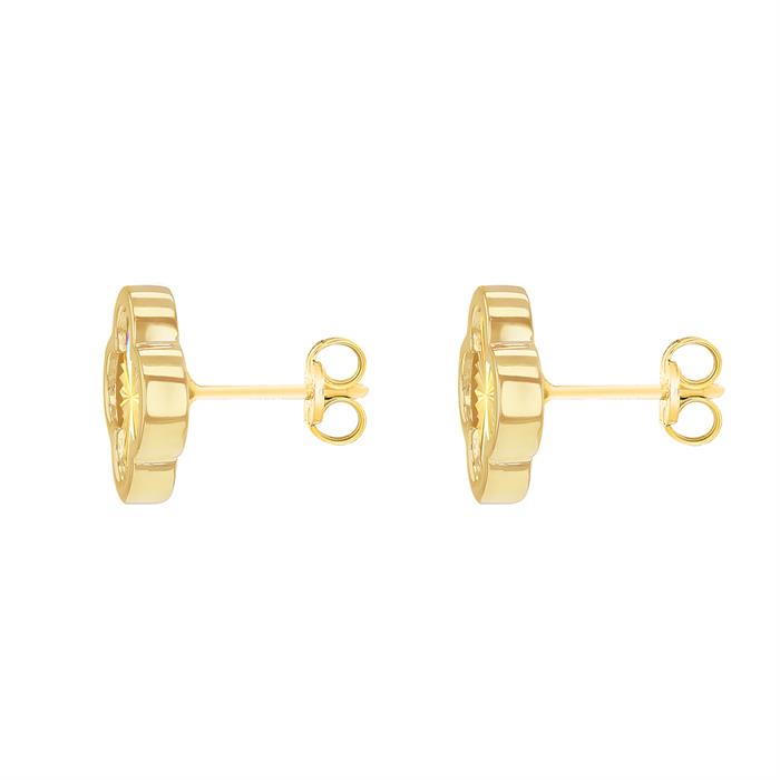 Faith & Brown 9k Gold 'Luce' Clover Stud Earrings  - 714588