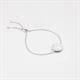 Faith & Brown Rosa Natural Gemstone Slider Bracelet in Sterling Silver 10" - Rainbow Moonstone