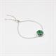 Faith & Brown Rosa Natural Gemstone Slider Bracelet in Sterling Silver 10" - Malachite