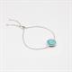 Faith & Brown Rosa Natural Gemstone Slider Bracelet in Sterling Silver 10" - Amazonite