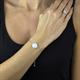 Faith & Brown Rosa Natural Gemstone Slider Bracelet in Sterling Silver 10" - 718091