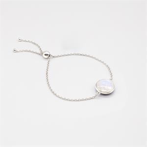 Faith & Brown Rosa Natural Gemstone Slider Bracelet in Sterling Silver 10" - 718091