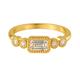 0.44ct SI Created Diamond Emerald Cut Stacker Ring (Gold Vermeil or Platinum Plated) - GV Size P/Q