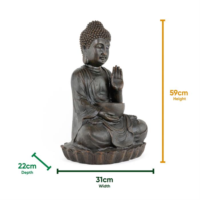 Gardenwize Meditating Buddah Solar Water Feature - 725577