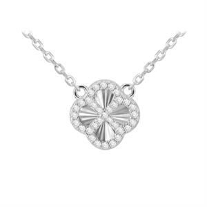 Faith & Brown 'Luce' Clover Necklace in Sterling Silver 15.75-17.75" - 735212