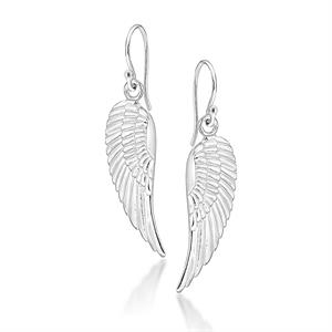 Faith & Brown Sterling Silver Angel Wings Drop Earrings - 737034
