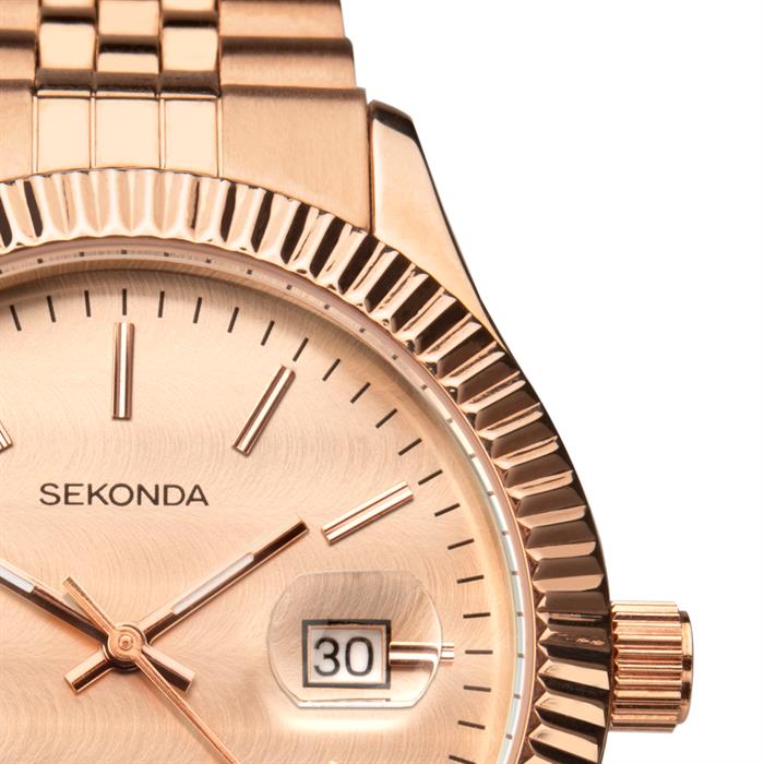 Sekonda Gents Rose Gold Date Indicator Watch with Stainless Steel Bracelet - 741659