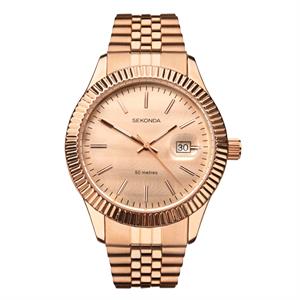 Sekonda Gents Rose Gold Date Indicator Watch with Stainless Steel Bracelet - 741659