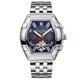 Swan & Edgar Ltd Ed Knight Automatic Watch with Stainless Steel Bracelet - Silver Navy