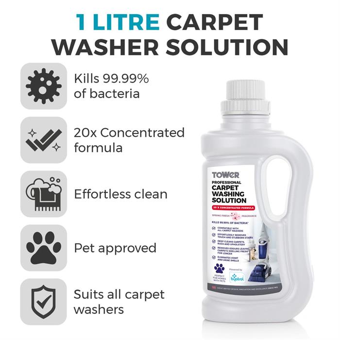 Tower Carpet Washing Solution 1L - Suitable for all Carpet Washers - 762933