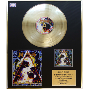Def Leppard - 'Hysteria' 24 X 20" Framed Gold Disc & Photo Display Ltd Edition of 100 - 765990