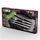 Tower 4 Piece BBQ Tool Set with Hanging Loop, Including Spatula, Fork, Tongs & Basting Brush - 4pc BBQ Set