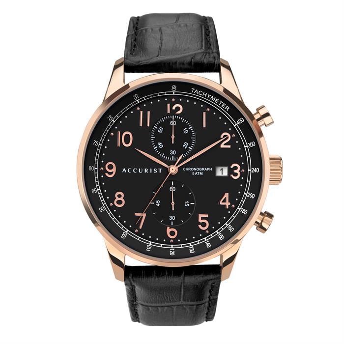  Accurist Gents Chronograph Watch with Leather Strap - 771931