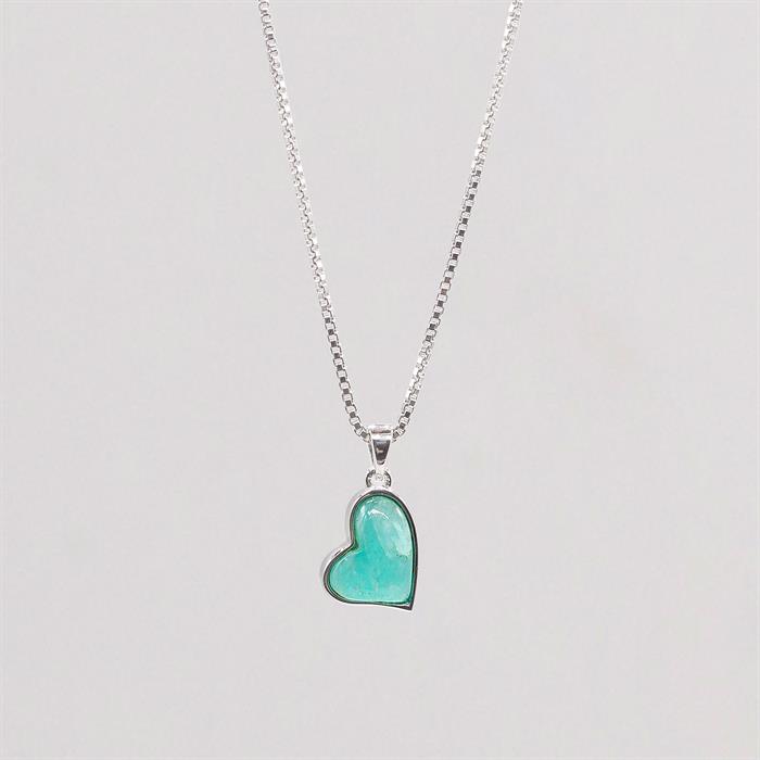 Faith & Brown Betel Natural Gemstone Pendant & Chain Necklace in Sterling Silver (16" + 2”) - 779540