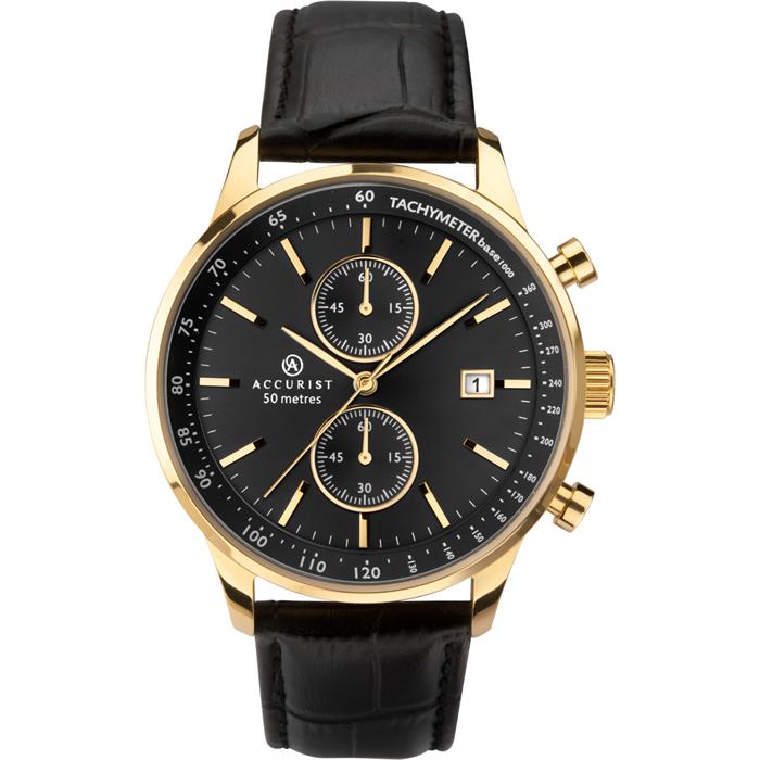 Accurist Gents Chronograph Watch with  Leather Strap - 781269