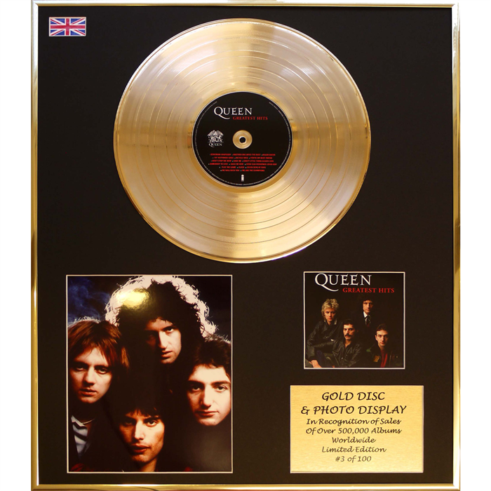 Queen - 'Greatest Hits' 24x20" Framed Gold Disc & Photo Display Ltd Edition of 100 - 783921