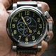 Pegoud Caudron Chronograph Watch with Leather Strap and Complimentary Gift - 790181