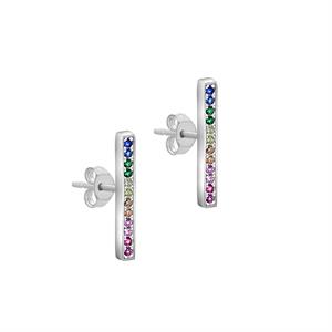 Faith & Brown 'Colour Pop' Bar Earrings in Sterling Silver 18mm - 808930