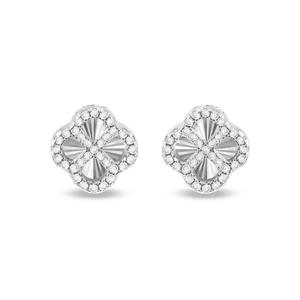 Faith & Brown 'Luce' Clover Earrings in Sterling Silver 11mm - 812642