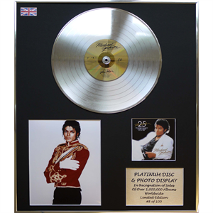 Michael Jackson - 'Thriller' 24 x 20" Framed Platinum Disc & Photo Display Ltd Edition of 100 - 820276