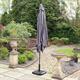 Crank and Tilt Rectangular Grey Parasol 2.4m x 3m Grey Powder Coated Pole (38mm Pole, 8 Ribs) - 834507