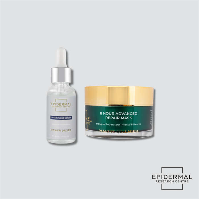  ERC Duo Power Drops Niacinamide Serum  30ml & ERC Marine Collagen Mask   - Power Drops & Collagen Mask