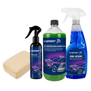 M Sport Essentials Winter Car Kit - Deicer 750ml, Winter Screen Wash, 1L Rainguard Cleaner 200ml and 1x Demister Pad - 851165