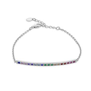 Faith & Brown 'Colour Pop' Bar Bracelet in Sterling Silver 16.25-17.5" - 851316