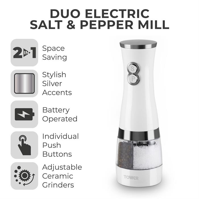 Tower Duo Electric Salt & Pepper Mill - 858718