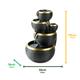 Gardenwize Cascading Solar Water Feature - Black & Gold