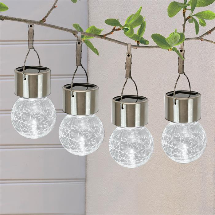Gardenwize Solar Hanging Crackle Balls - Pack of 4  - 869138