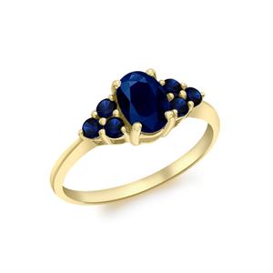 9K Yellow Gold Signature Sapphire Ring - 871413
