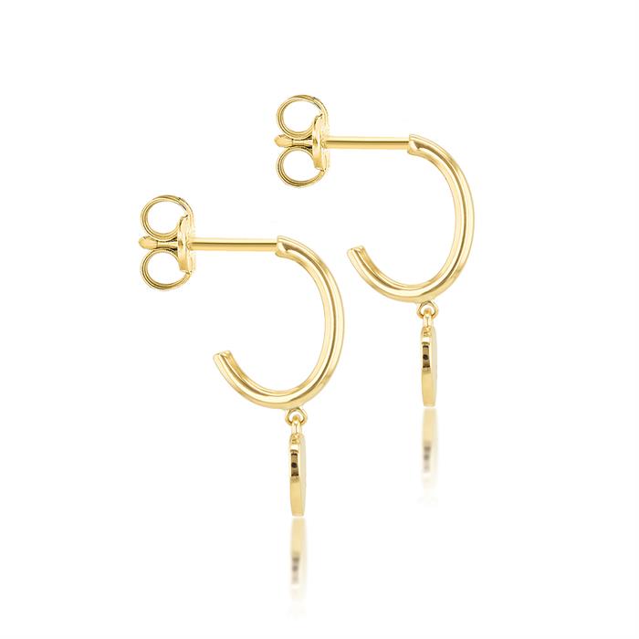 Faith & Brown Italian Crafted 9K Gold Drop Heart Earrings - 887033