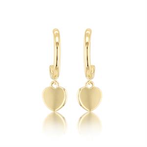 Faith & Brown Italian Crafted 9K Gold Drop Heart Earrings - 887033