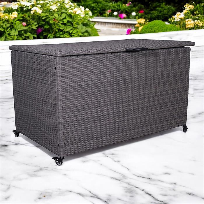 Charcoal Weave KD Cushion Storage Box with Gas Lift 645L - 899957