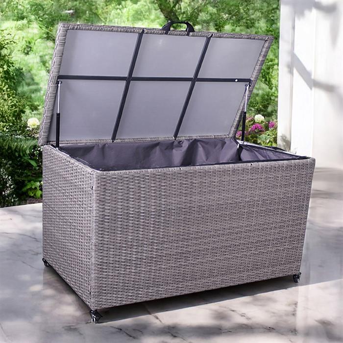 Charcoal Weave KD Cushion Storage Box with Gas Lift 645L - 899957
