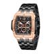 Swan & Edgar Ltd Ed Ambassador Mech Quartz Watch Stainless Steel Bracelet - Black/Gold