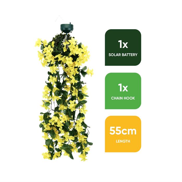 Gardenwize Solar Hanging Primrose Flower with 30 LED Lights - Twin Pack - 906485