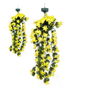 Gardenwize Solar Hanging Primrose Flower with 30 LED Lights - Twin Pack - 906485