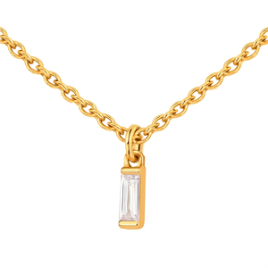 0.14ct SI Created Diamond 'Noya' Pendant & Chain (Gold Vermeil or Platinum Plated) - 907935