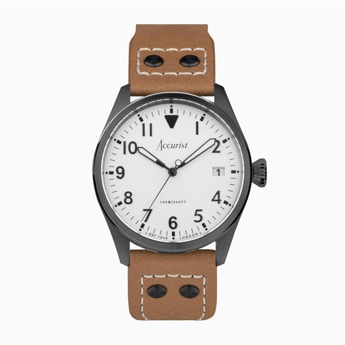 Accurist Gents Aviation Watch with Leather Strap - 916760