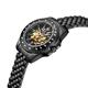 Samuel Joseph Ltd Ed IP Skeleton Automatic Watch with Stainless Steel Bracelet - Black