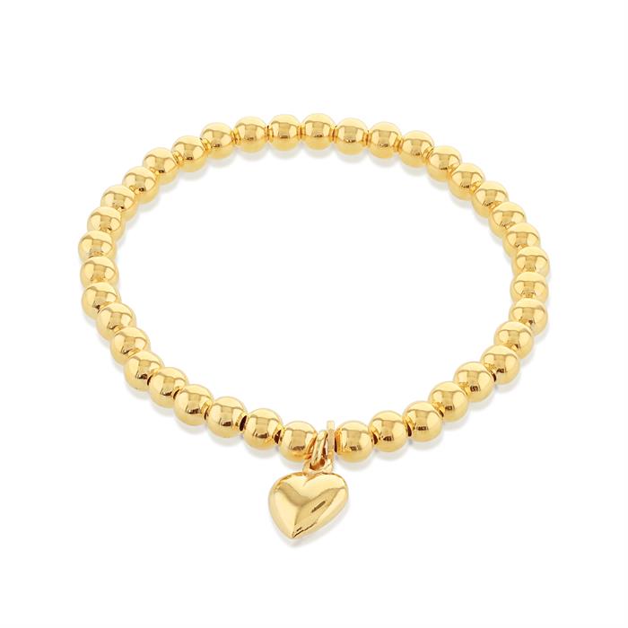 Faith & Brown Italian Crafted Stretchy Beaded Bracelet 7" - Choose Sterling Silver or Gold Plated Sterling Silver - 922353