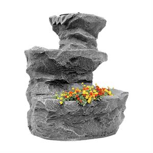 Gardenwize Cascading Rock Solar Powered Water Feature & Rock Planter - 931643