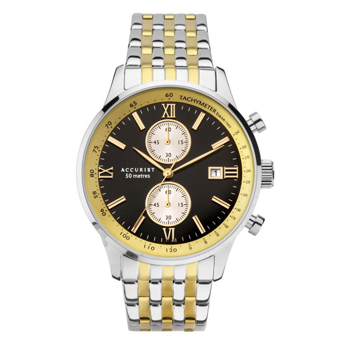 Accurist Gents Chronograph  Two Tone with Stainless Steel Bracelet - 939995