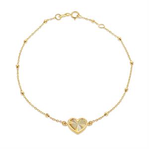 Faith & Brown 9K Gold 'Luce' Adjustable Heart Bracelet 7-7.5" - 943959