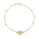 Faith & Brown 9K Gold 'Luce' Adjustable Heart Bracelet 7-7.5" - 943959